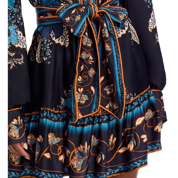 FARM Rio Navy and Blue Floral Long Sleeve Dress - Picture 4 of 8